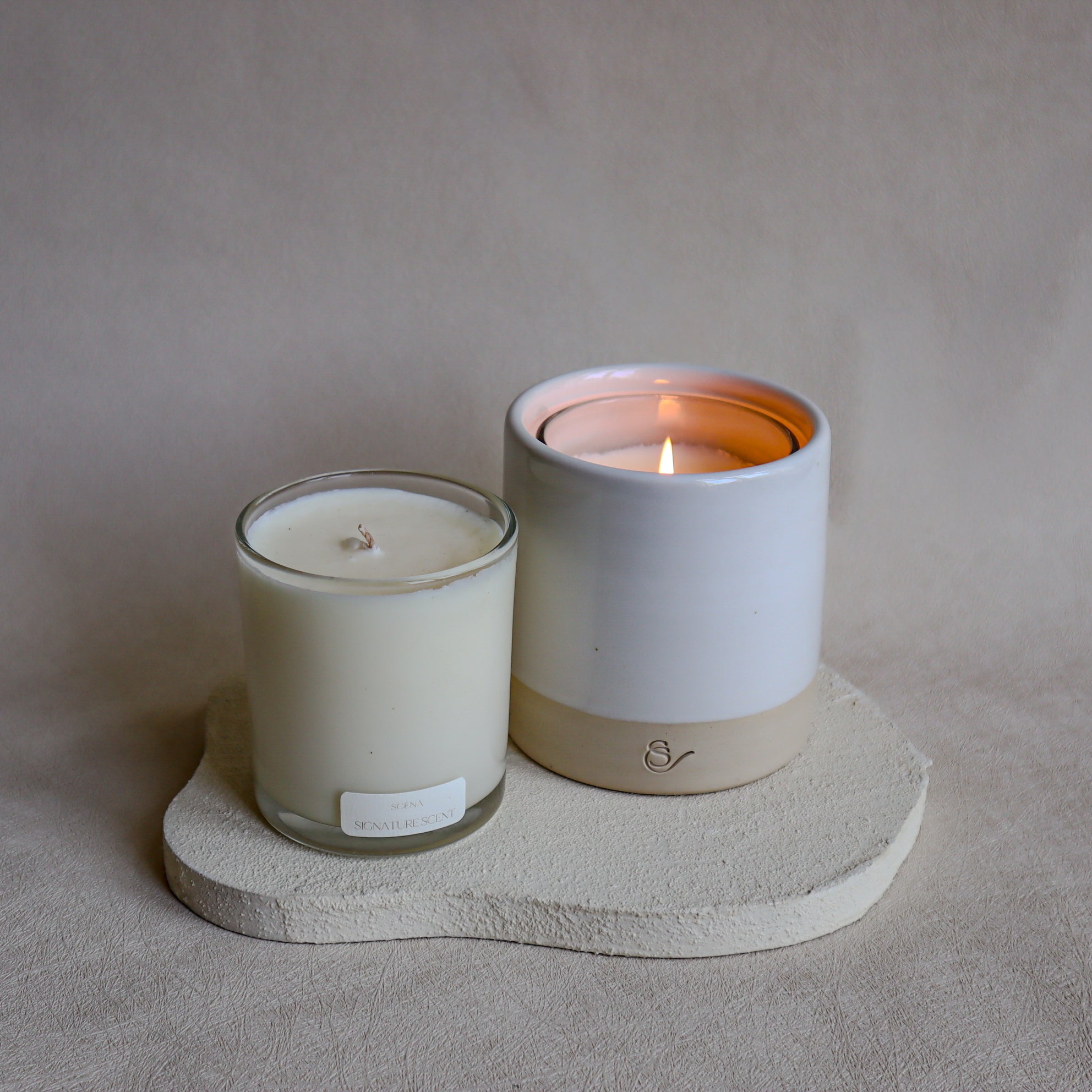Refillable Ceramic Vessel with Insert