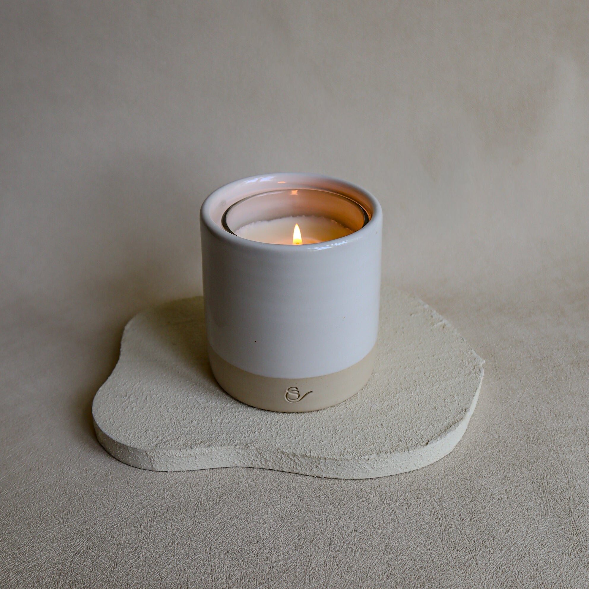 Refillable Ceramic Vessel with Insert